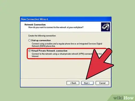 Step 5 Escolha a opção "Conexão de Rede Virtual Privada" e clique em "Avançar".