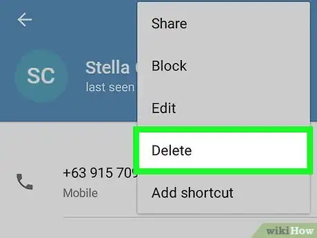 Step 7 Selecione Excluir no menu de opções.
