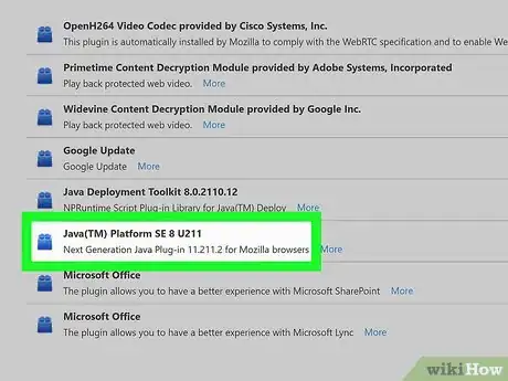 Step 16 Encontre a opção "Java (TM) Platform"; geralmente, ela está perto do fim da página.