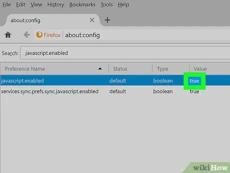 Step 6 Altere o valor do JavaScript para “true”, se necessário.