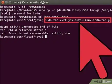 Step 2 Na sequência, vamos descompactar a nova versão dos binários do Oracle Java no diretório /usr/local/java