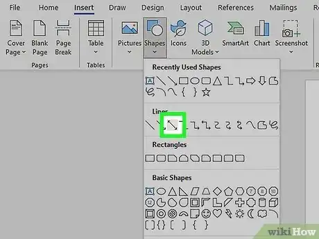Step 5 Selecione uma forma de linha.