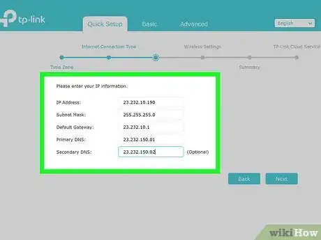 Step 7 Digite o endereço de IP ou a informação MAC.