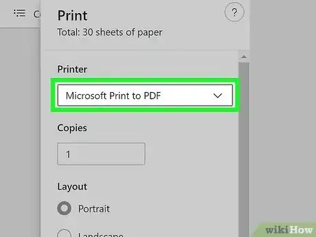 Step 3 Selecione Microsoft Print to PDF como impressora.