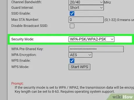 Step 6 Procure a chave de criptografia WEP ou WPA.