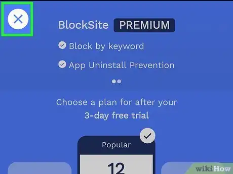 Step 6 Selecione o X para voltar ao “BlockSite”.