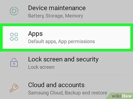 Step 5 Toque no menu Apps.