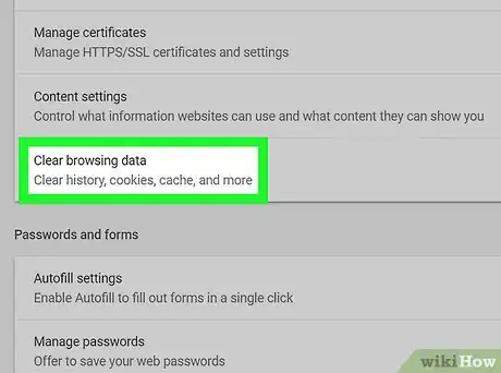 Step 5 Escolha Limpar dados de navegação, a última opção em “Privacidade e Segurança”.