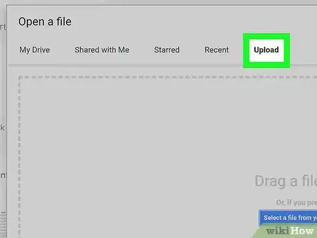 Step 3 Clique na guia Upload, logo abaixo do cabeçalho “Abrir um arquivo”.