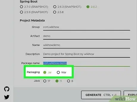 Step 6 Defina o pacote do projeto.