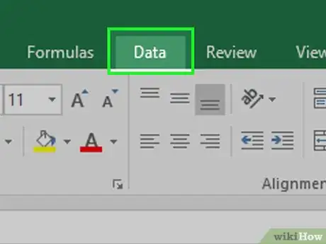 Step 3 Clique no menu Dados na parte superior da tela.