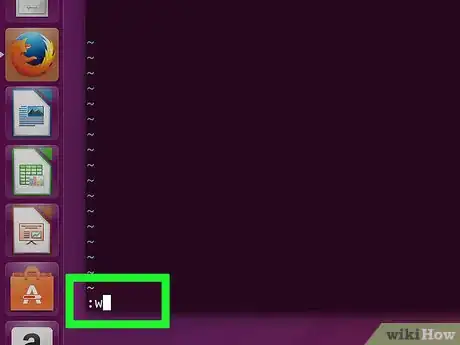 Step 6 Digite :w no Terminal e dê ↵ Enter.