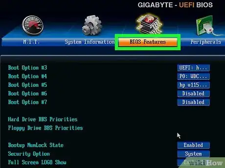 Step 2 Localize o menu de Boot.