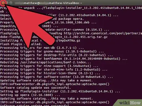 Step 8 Depois de instalar o navegador Opera, feche o seu Terminal.
