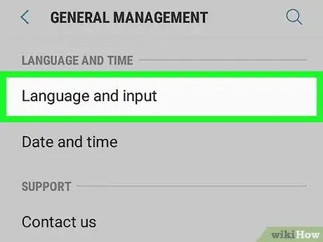 Step 2 Toque em Idioma e inserção no menu de configurações.
