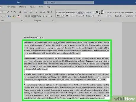 Step 2 Selecione todo o texto que você quer separar em colunas.