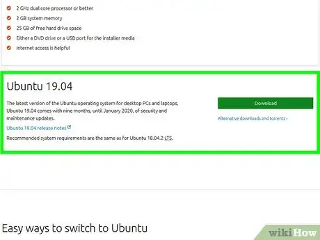 Step 2 Desça a até a versão mais recente do Ubuntu, próximo ao final da página.