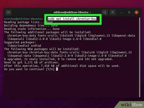 Step 2 Digite sudo apt install [nome do app] e tecle ↵ Enter (versão Debian).