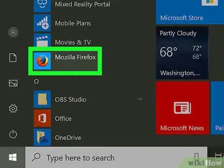 Step 1 Abra o Firefox (ícone de uma raposa laranja em volta de um globo azul).