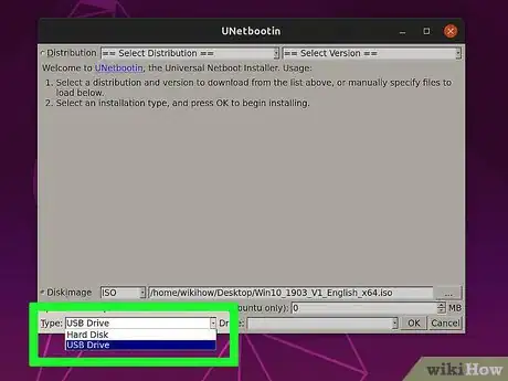 Step 11 Selecione Drive USB pelo menu "Tipo".