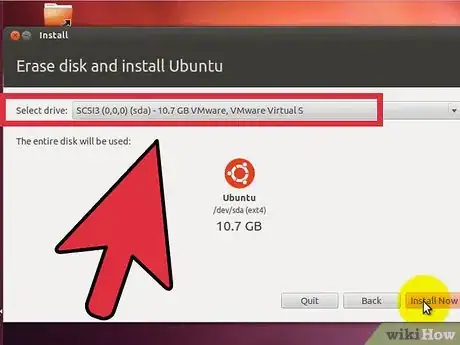 Step 6 Configure a partição do disco rígido.