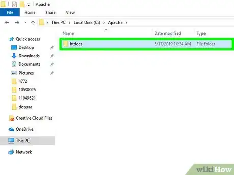 Step 7 Vá até a pasta principal do Apache.