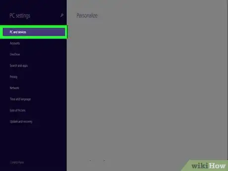Step 8 Clique em PC e dispositivos.