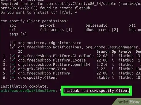 Step 5 Use o comando flatpak para inicializar o app instalado.