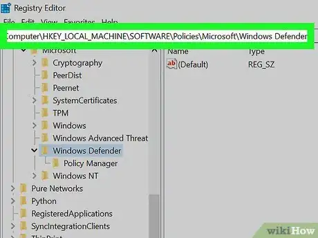 Step 3 Vá até o local da pasta do Windows Defender.