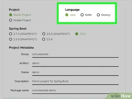 Step 3 Defina a linguagem de programação que será usada.