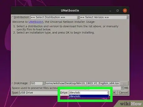 Step 12 Selecione o seu drive USB pelo menu "Drive".