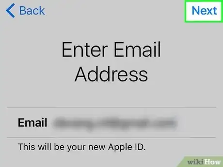 Step 7 Digite seu e-mail atual ou crie um endereço de e-mail do iCloud novo.