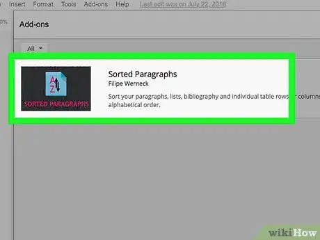 Step 5 Busque pela extensão “Sorted Paragraphs” clicando na barra de pesquisa no canto direito superior da tela.