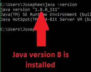 Windows cmd java version command output version highlighted.png