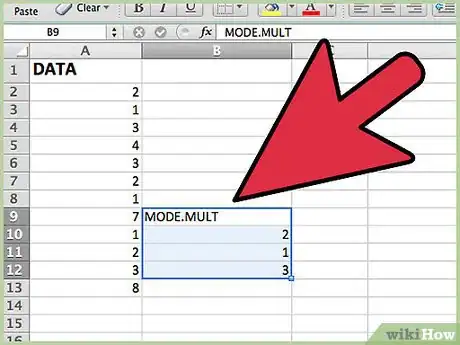 Step 5 Ao contrário da fórmula MODO.ÚNICO, o MODO.MULT exibe vários resultados.