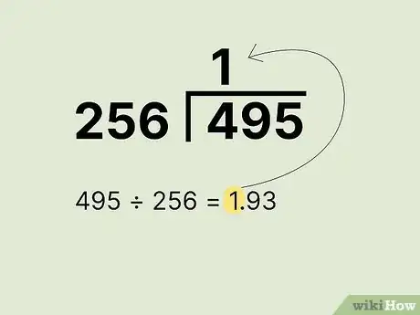 Step 4 Divida o número decimal pela potência de 16.