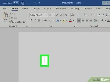 Step 10 Clique no ponto do documento do Word em que você quer inserir a primeira página.