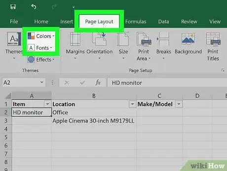Step 5 Acesse a aba Layout da Página para personalizar a planilha.
