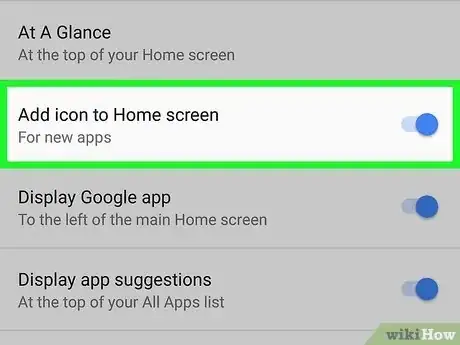 Step 4 Selecione o botão de uma engrenagem ao lado de "Bandeja de apps”.