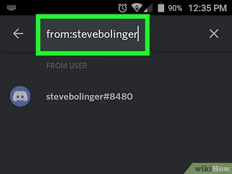Step 7 Digite seu nome de usuário e toque no ícone de lupa.