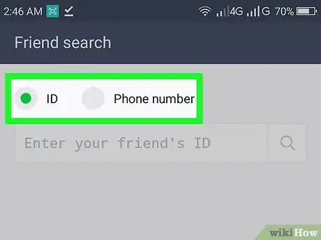 Step 4 Selecione ID ou Número de telefone.