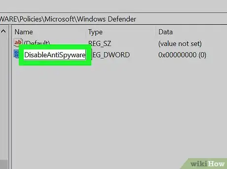 Step 7 Digite "DisableAntiSpyware" como nome do arquivo.