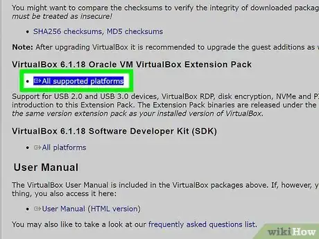 Step 2 Obtenha o pacote de expansão do VirtualBox para habilitar o USB 3.0 para uso do teclado e mouse.