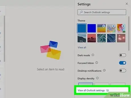 Step 3 Clique em Exibir todas as configurações do Outlook no canto inferior direito do menu, no lado direito da página.