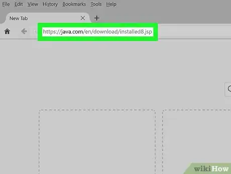 Step 2 Entre em um endereço que você já sabe que usa Java.
