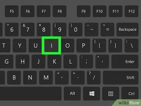 Step 3 Pressione a letra i no teclado.
