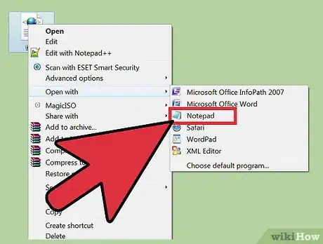 Step 3 Escolha o “Bloco de Notas” (Windows) ou “Editor de Texto” (Mac).