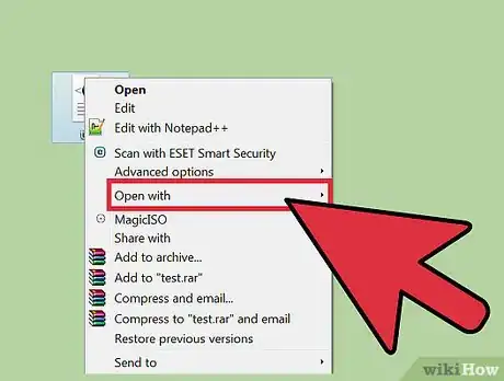 Step 2 Clique com o botão direito sobre o XML e selecione "Abrir Com".