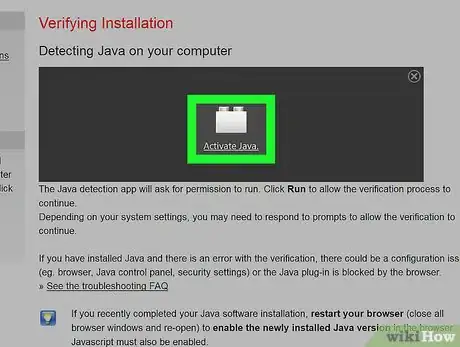 Step 4 Clique em “Ativar Java”, na parte superior do navegador ou perto do conteúdo Java.