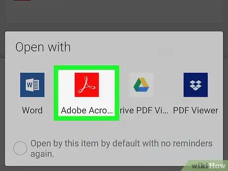 Step 3 Toque em Adobe Acrobat Reader quando solicitado.